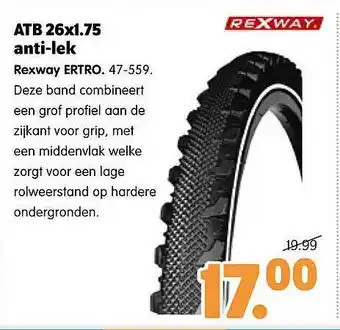 Plentyparts ATB 26x1.75 Anti-Lek Rexway Ertro aanbieding