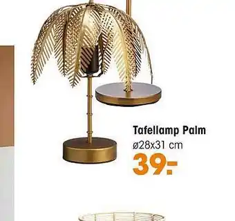 Kwantum Tafellamp Palm ø28x31 Cm aanbieding