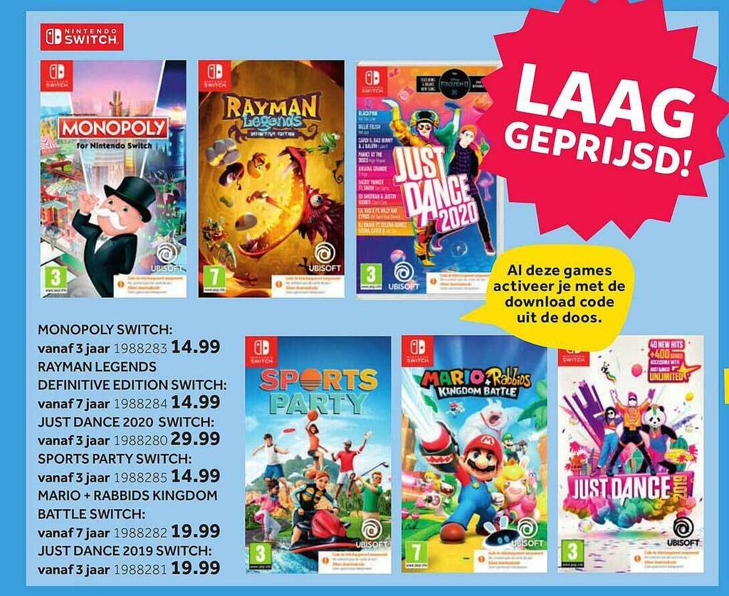 Monopoly Switch Rayman Legends, Definitive Edition Switch, Just Dance