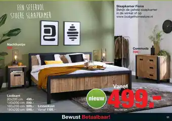 Budget Home Store Slaapkamer Fiona, Nachtkastje, Commode, Ledikant Of Linnenkast aanbieding