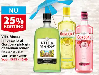 Hoogvliet Villa massa limoncello of gordon's pink gin of sicilian lemon aanbieding