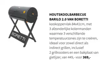 Nijhof Houtskoolbarbecue barilo 2.0 van boretti aanbieding