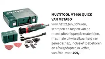 Nijhof Multitool mt400 quick van metabo aanbieding