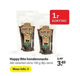 Boerenbond Happy bite hondensnacks 100 g aanbieding