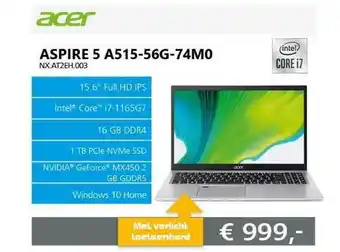 ITPRODEALS Acer aspire 5 a515-56g-74m0 Laptop aanbieding