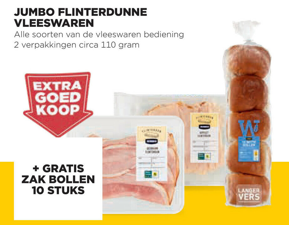 Jumbo flinterdunne 110 gram aanbieding bij Jumbo
