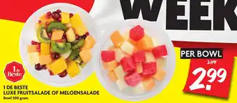 Dekamarkt 1 de Beste Luxe fruitsalade of meloensalade 500g aanbieding