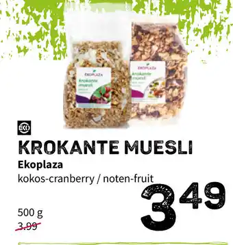 Ekoplaza Ekoplaza Krokante muesli 500g aanbieding