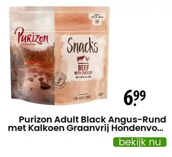 Zooplus Purizon adult black angus-rund met kalkoen graanvrij hondenvoer bestel ook snacks: 100 g purizon snack rund & kip aanbieding