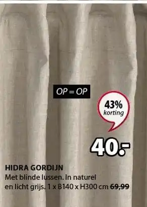 Jysk Hidra Gordijn aanbieding