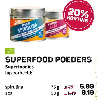 Ekoplaza Superfoodies Superfood poeders 50/75g aanbieding