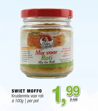 Amazing Oriëntal SWIET MOFFO Kruidenmix voor roti aanbieding