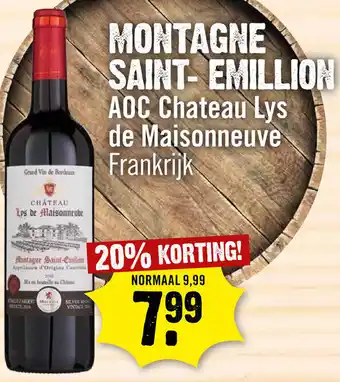 Dirck 3 Montagne Saint-Emillion AOC Shateau Lys de Maisonneuve aanbieding