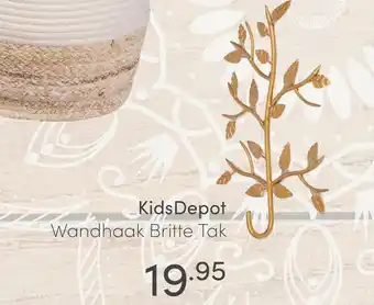 Baby & Tiener KidsDepot Wandhaak Britte Tak aanbieding