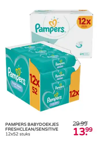 Prenatal Pampers Babydoekjes Freshclean/Sensitive aanbieding