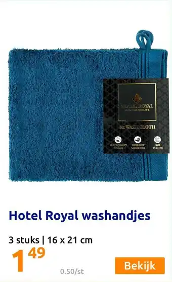 Action Hotel royal washandjes 16x21 cm aanbieding