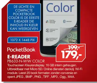 Vobis Pocketbook e-reader pb633-n-ww color aanbieding