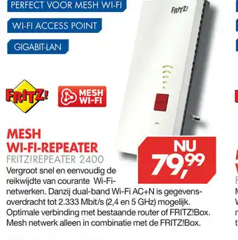 Vobis Mesh wi-fi repeater fritz!repeater 2400 aanbieding