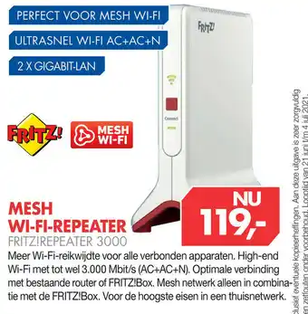 Vobis Mesh wi-fi repeater fritz!repeater 3000 aanbieding