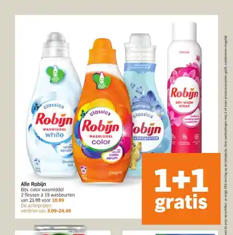 Albert Heijn Alle Robijn 2 flessen a 19 wasbeurten aanbieding