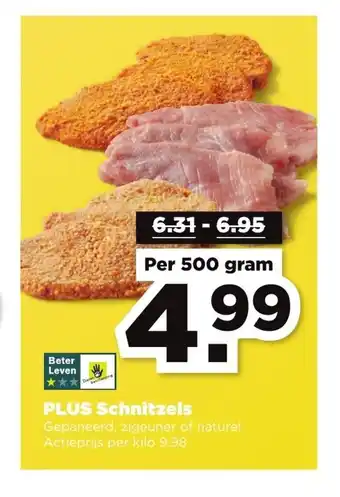 PLUS Schnitzels 500 gram aanbieding