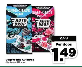 PLUS Opgevoerde Autodrop 270 gram per doos aanbieding