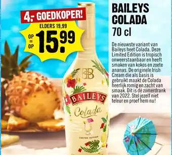 Dirck 3 Baileys Colada 70 cl aanbieding