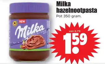 Dirk Milka hazelnootpasta aanbieding