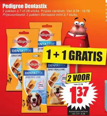 Dirk Pedigree Dentastix 2*7-/28-pack aanbieding