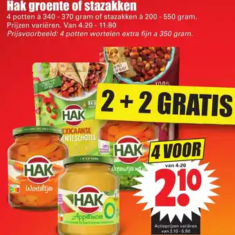 Dirk Hak Groente of stazakken 2+2 aanbieding