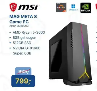 Levix Computershop MSI MAG META S Game PC aanbieding