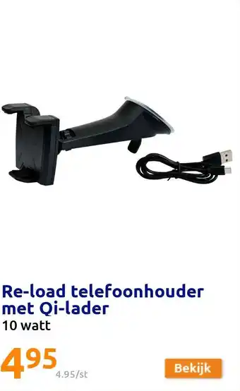 Action Re-load telefoonhouder met qi-lader aanbieding