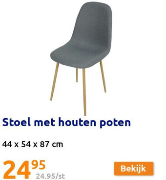 Action Stoel met houten poten aanbieding