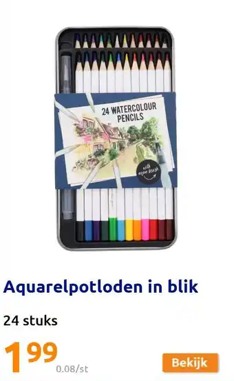 Action Aquarelpotloden in blik aanbieding