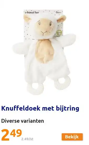 Action Knuffeldoek met bijtring aanbieding