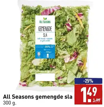 ALDI All Seasons gemengde sla 300g aanbieding