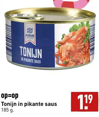 ALDI Tonijn in pikante saus 185g aanbieding