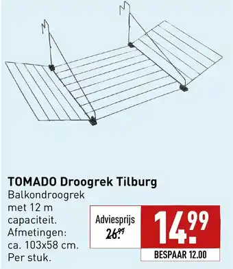 ALDI Tomado Droogrek Tilburg 103x58cm aanbieding