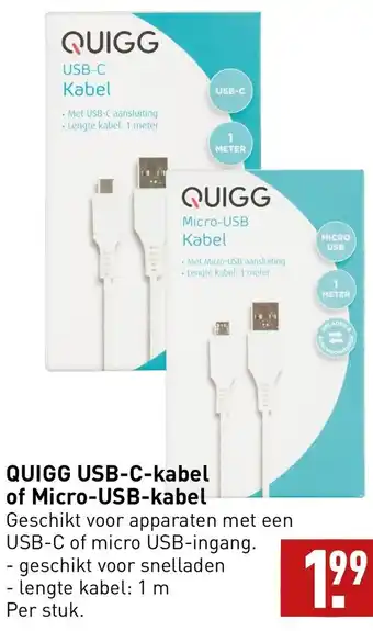 ALDI Quigg USB-C-kabel of Micro-USB-kabel aanbieding