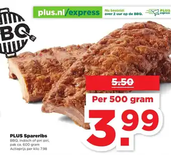 PLUS Plus spareribs 500 gram aanbieding