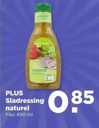 PLUS Plus sladressing naturel 450 ml aanbieding