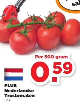 PLUS Plus nederlandse trostomaten 500 gram aanbieding