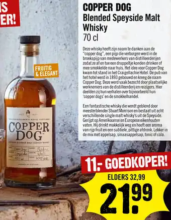 Dirck 3 Cooper Dog Blended Speyside Malt whisky 700ml aanbieding