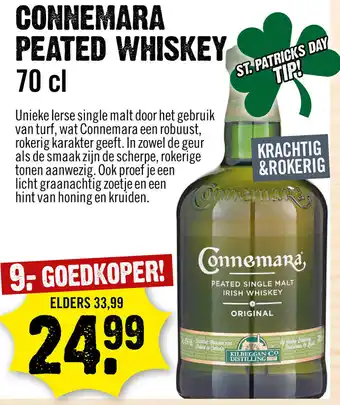 Dirck 3 Connemara Peated whisky 700ml aanbieding