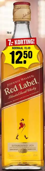 Dirck 3 Johnnie Walker Red Label 700ml aanbieding