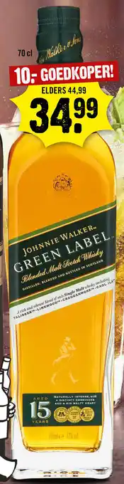 Dirck 3 Johnnie Walker Green Label 700ml aanbieding