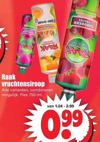 Dirk Raak Vruchtensiroop 750ml aanbieding