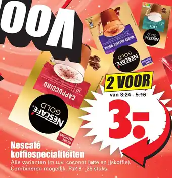 Dirk Nescafe Koffiespecialiteiten 2*8-25 stuks aanbieding