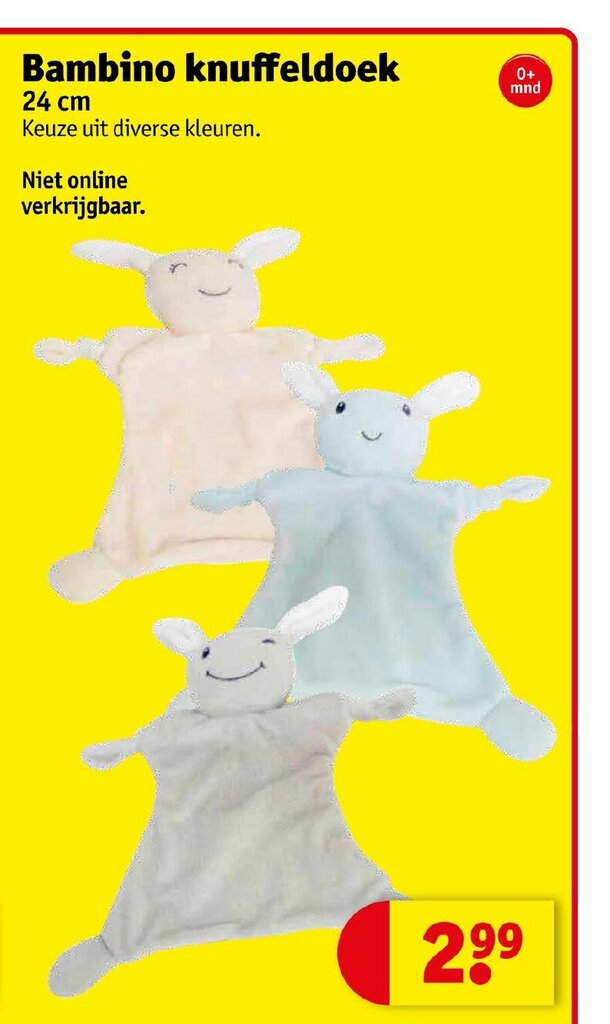 Bambino knuffeldoek 24 cm aanbieding bij Kruidvat