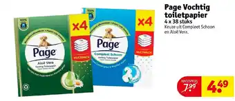 Kruidvat Page Vochtig toiletpapier 4x38 stuks aanbieding